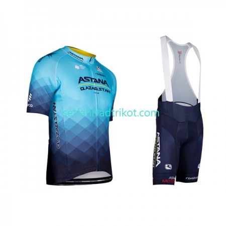 Astana Qazaqstan Team Fahrradbekleidung Radtrikot Kurzarm + Trägershorts 2022 N001